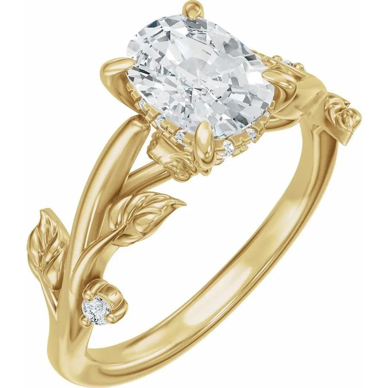 Les Jardins de Versailles, Elongated Cushion Diamond Floral Ring