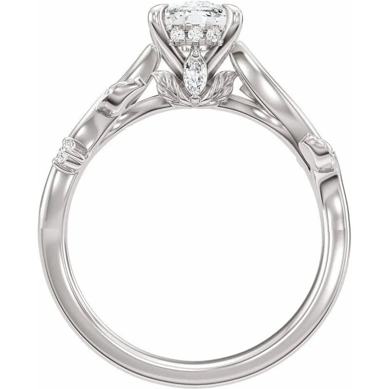 Les Jardins de Versailles, Elongated Cushion Diamond Floral Ring