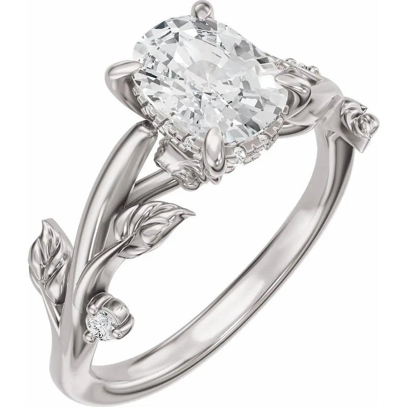 Les Jardins de Versailles, Elongated Cushion Diamond Floral Ring