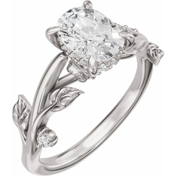 Les Jardins de Versailles, Elongated Cushion Diamond Floral Ring