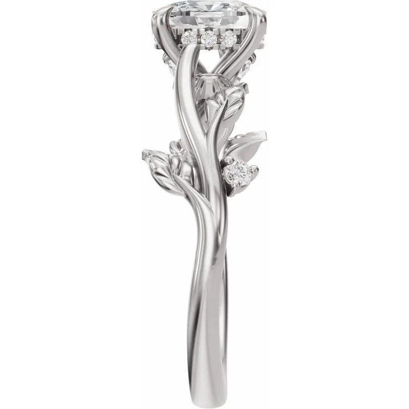 Les Jardins de Versailles, Elongated Cushion Diamond Floral Ring