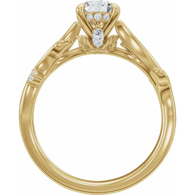 Les Jardins de Versailles, Elongated Cushion Diamond Floral Ring