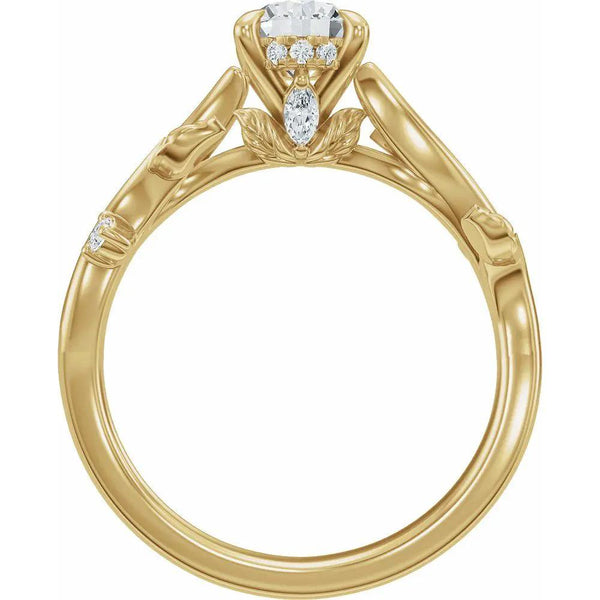 Les Jardins de Versailles, Elongated Cushion Diamond Floral Ring