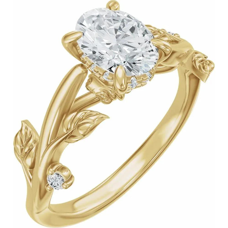 Les Jardins de Versailles, Elongated Cushion Diamond Floral Ring