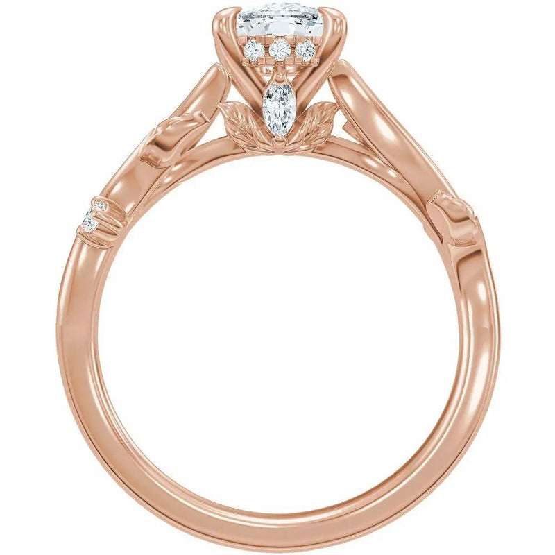Les Jardins de Versailles, Elongated Cushion Diamond Floral Ring