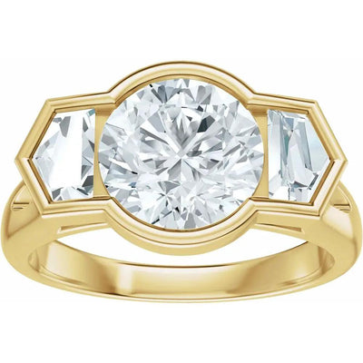Soleil de Mont-Blanc, Round & Cadillac Diamond Round Engagement Ring