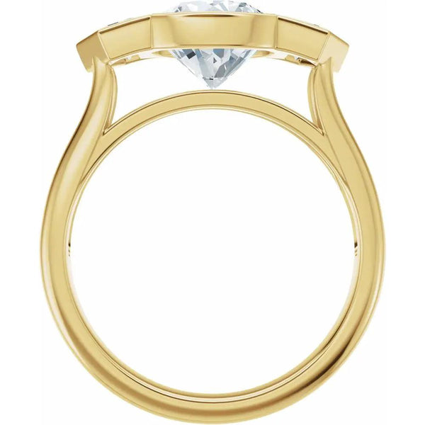 Soleil de Mont-Blanc, Round & Cadillac Diamond Round Engagement Ring