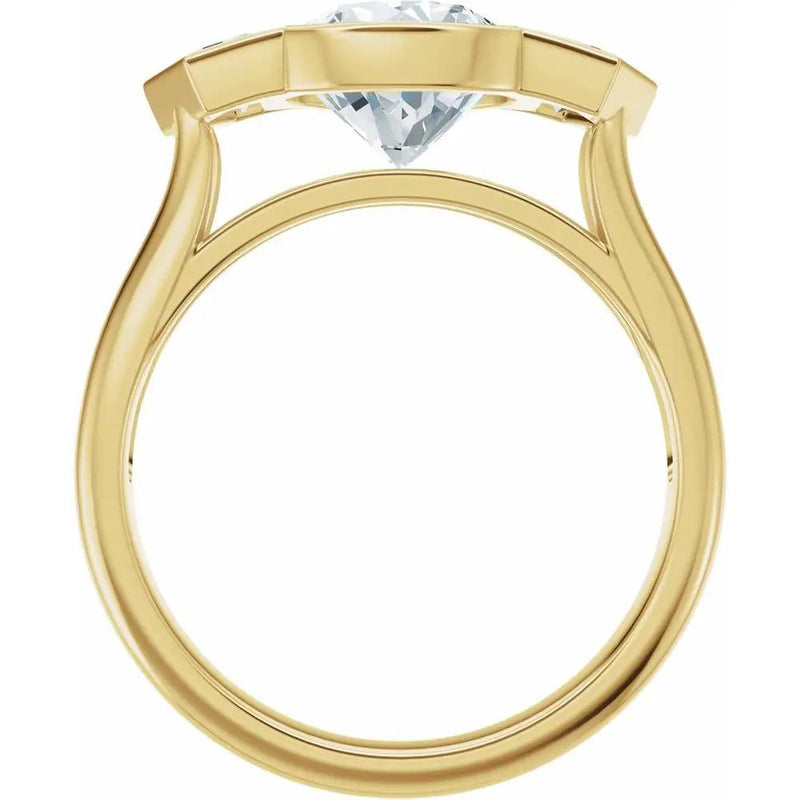 Soleil de Mont-Blanc, Round & Cadillac Diamond Round Engagement Ring