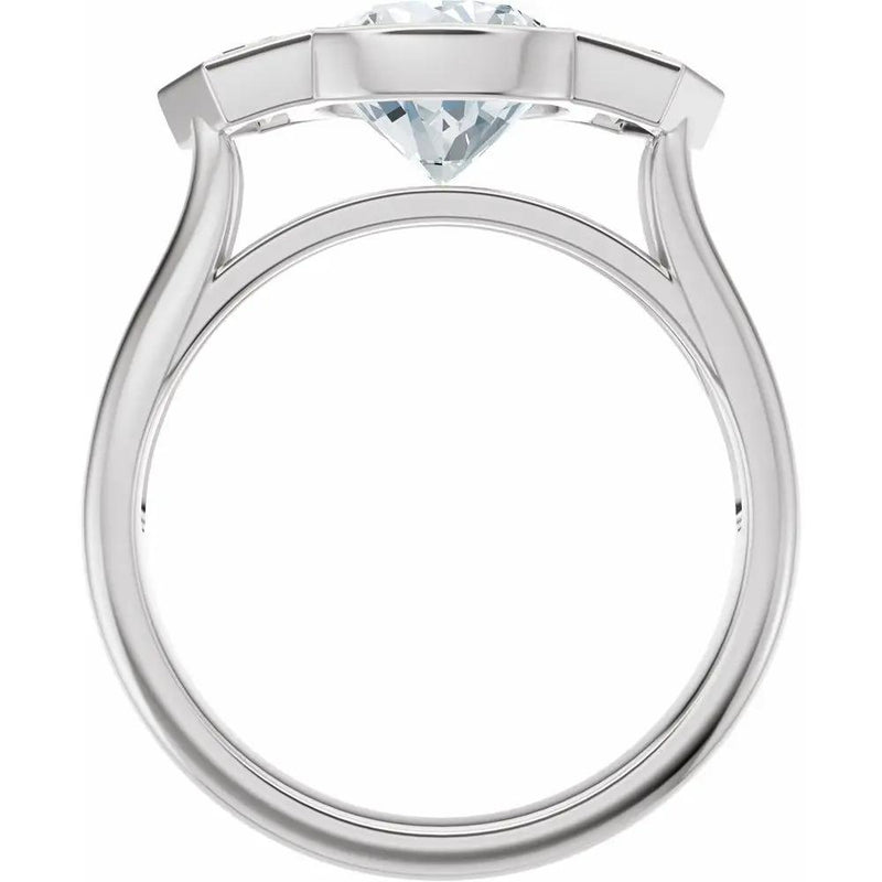 Soleil de Mont-Blanc, Round & Cadillac Diamond Round Engagement Ring