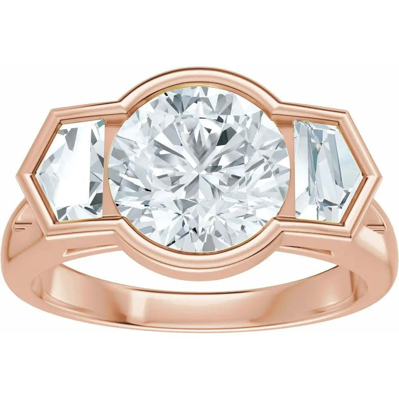 Soleil de Mont-Blanc, Round & Cadillac Diamond Round Engagement Ring