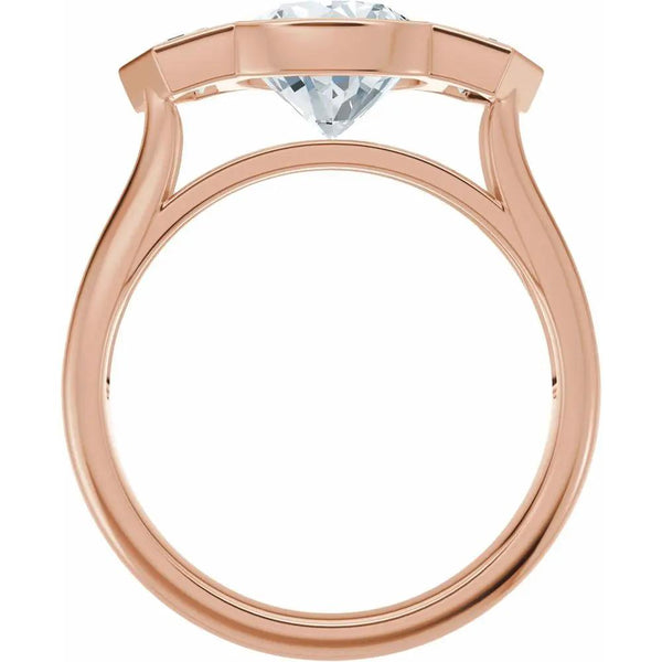 Soleil de Mont-Blanc, Round & Cadillac Diamond Round Engagement Ring