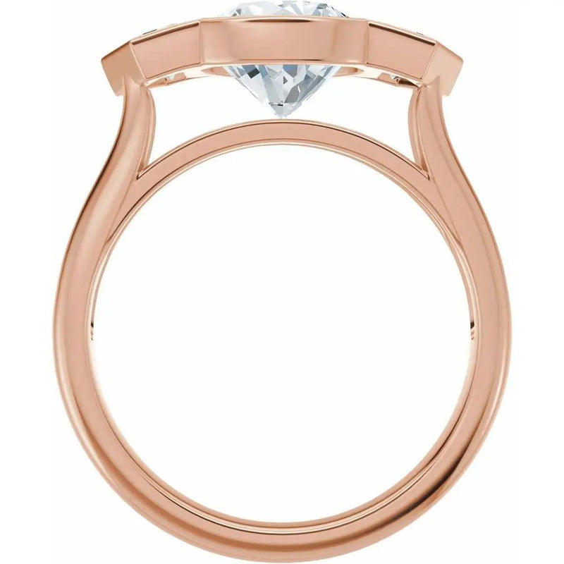 Soleil de Mont-Blanc, Round & Cadillac Diamond Round Engagement Ring