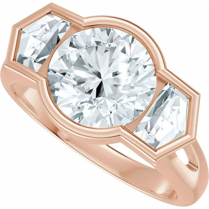 Soleil de Mont-Blanc, Round & Cadillac Diamond Round Engagement Ring