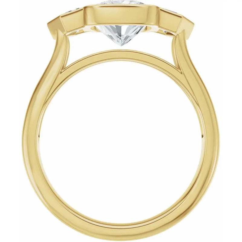 Soleil de Mont-Blanc, Elongated Cushion Diamond Engagement Ring