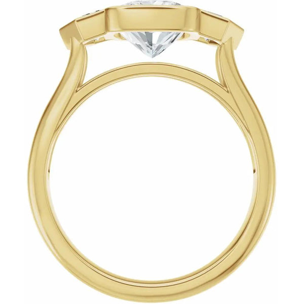 Soleil de Mont-Blanc, Elongated Cushion Diamond Engagement Ring