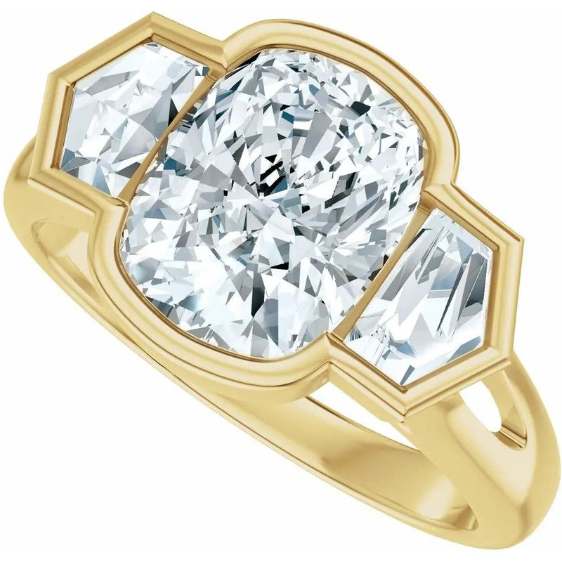 Soleil de Mont-Blanc, Elongated Cushion Diamond Engagement Ring