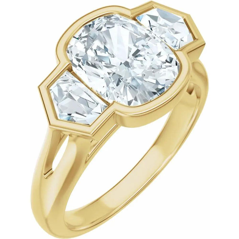 Soleil de Mont-Blanc, Elongated Cushion Diamond Engagement Ring