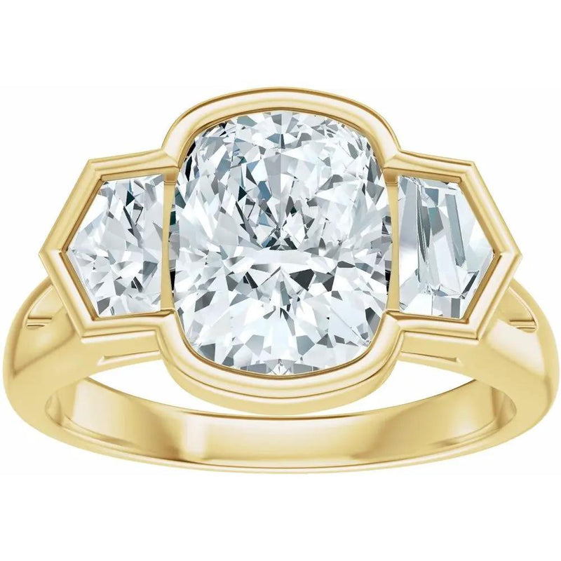 Soleil de Mont-Blanc, Elongated Cushion Diamond Engagement Ring