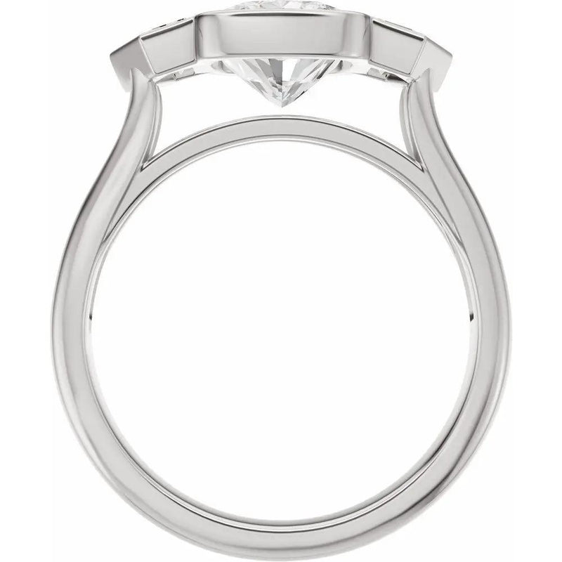 Soleil de Mont-Blanc, Elongated Cushion Diamond Engagement Ring