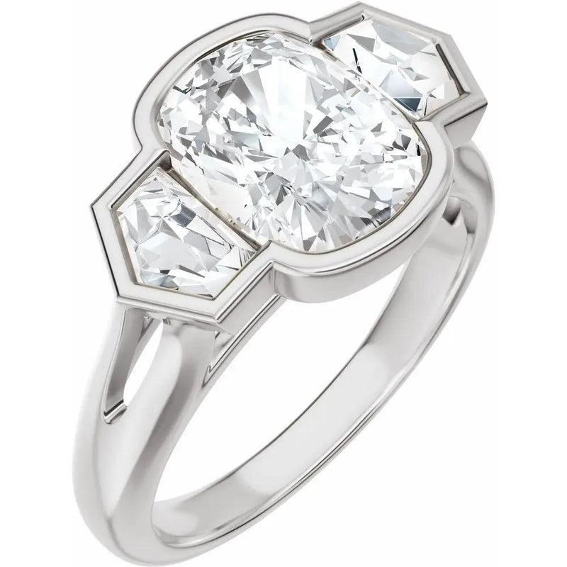 Soleil de Mont-Blanc, Elongated Cushion Diamond Engagement Ring