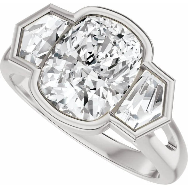 Soleil de Mont-Blanc, Elongated Cushion Diamond Engagement Ring