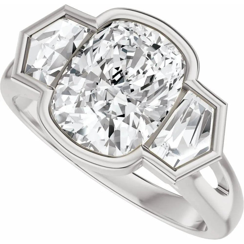 Soleil de Mont-Blanc, Elongated Cushion Diamond Engagement Ring