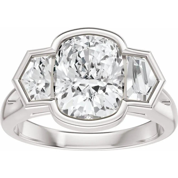 Soleil de Mont-Blanc, Elongated Cushion Diamond Engagement Ring