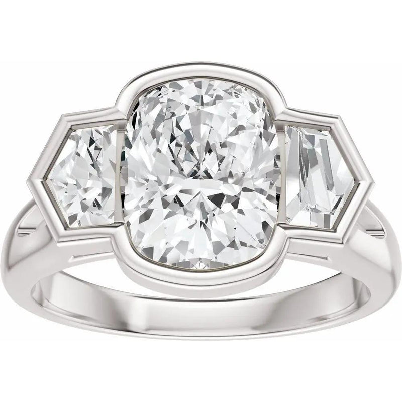 Soleil de Mont-Blanc, Elongated Cushion Diamond Engagement Ring