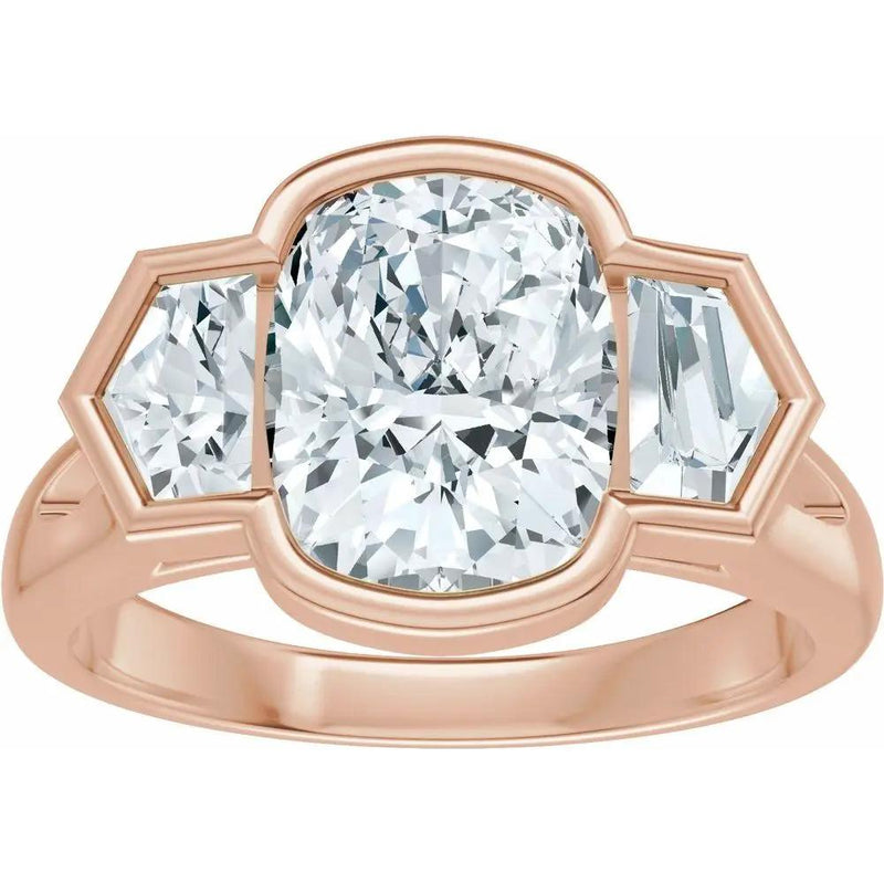 Soleil de Mont-Blanc, Elongated Cushion Diamond Engagement Ring