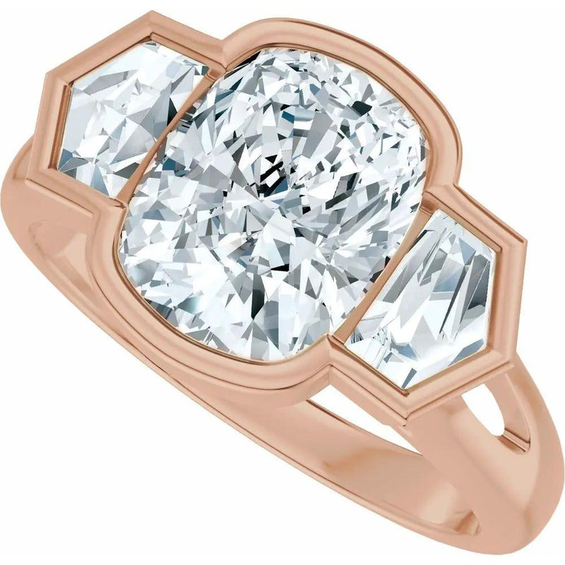 Soleil de Mont-Blanc, Elongated Cushion Diamond Engagement Ring