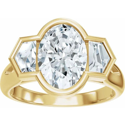 Soleil de Mont-Blanc, Oval Diamond Round Engagement Ring