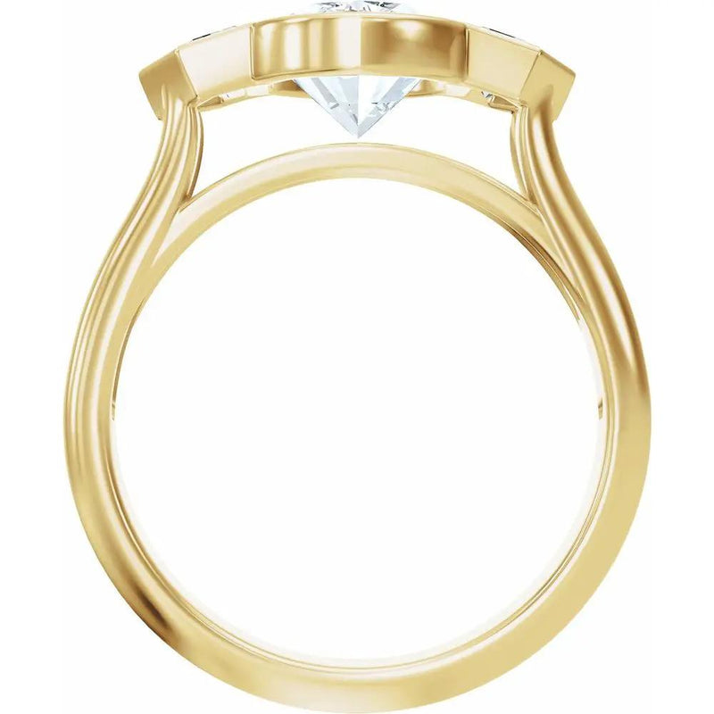 Soleil de Mont-Blanc, Oval Diamond Round Engagement Ring