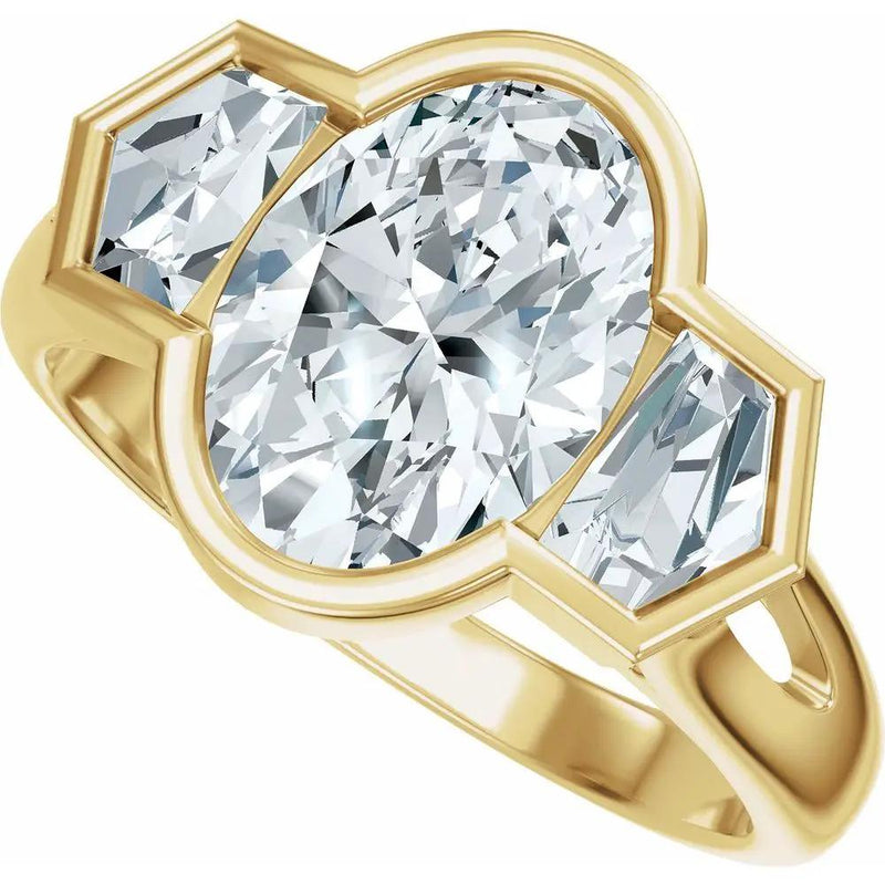 Soleil de Mont-Blanc, Oval Diamond Round Engagement Ring