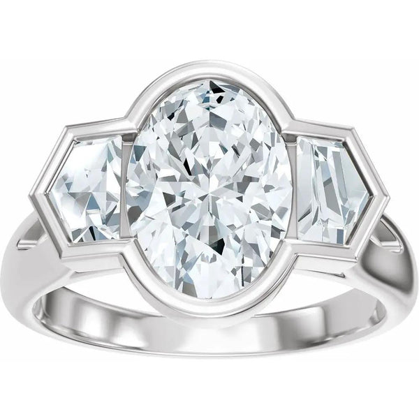Soleil de Mont-Blanc, Oval Diamond Round Engagement Ring
