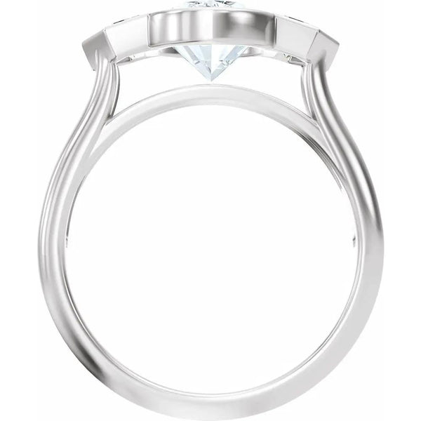 Soleil de Mont-Blanc, Oval Diamond Round Engagement Ring