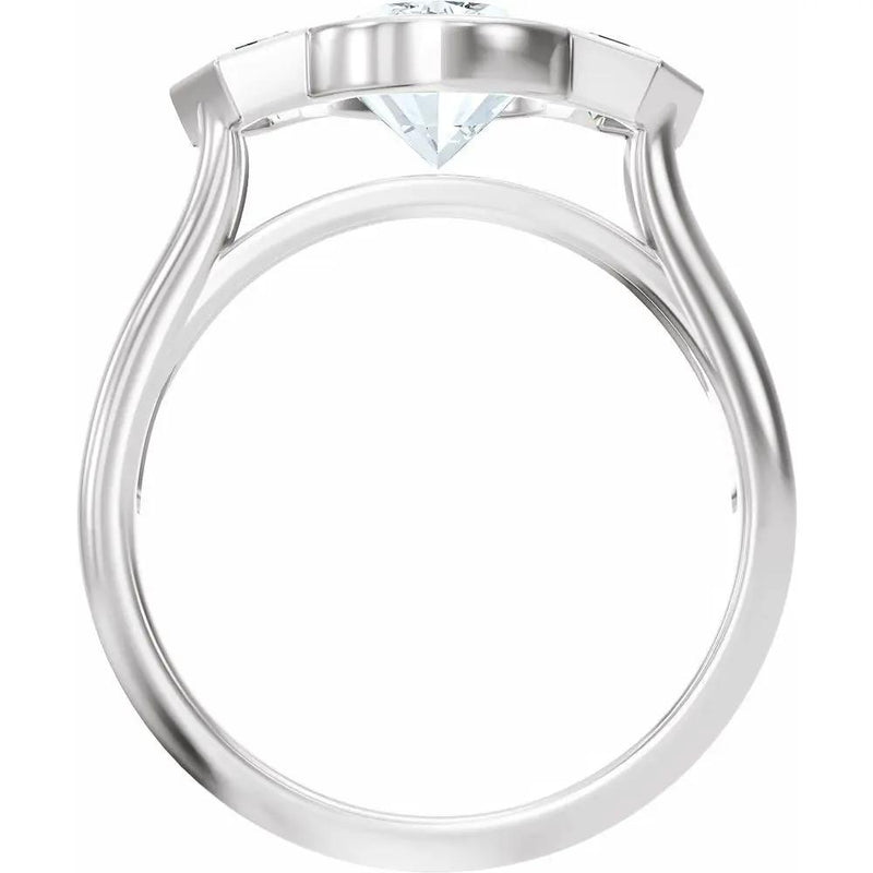 Soleil de Mont-Blanc, Oval Diamond Round Engagement Ring
