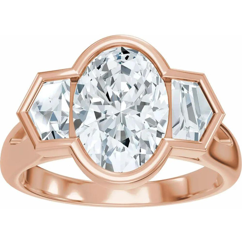 Soleil de Mont-Blanc, Oval Diamond Round Engagement Ring