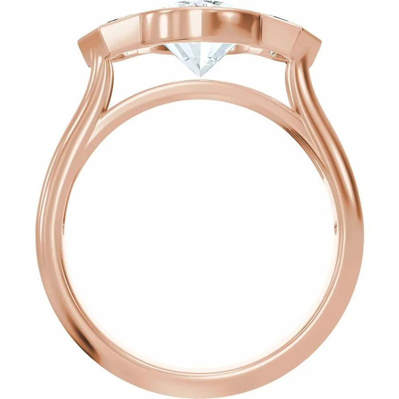 Soleil de Mont-Blanc, Oval Diamond Round Engagement Ring