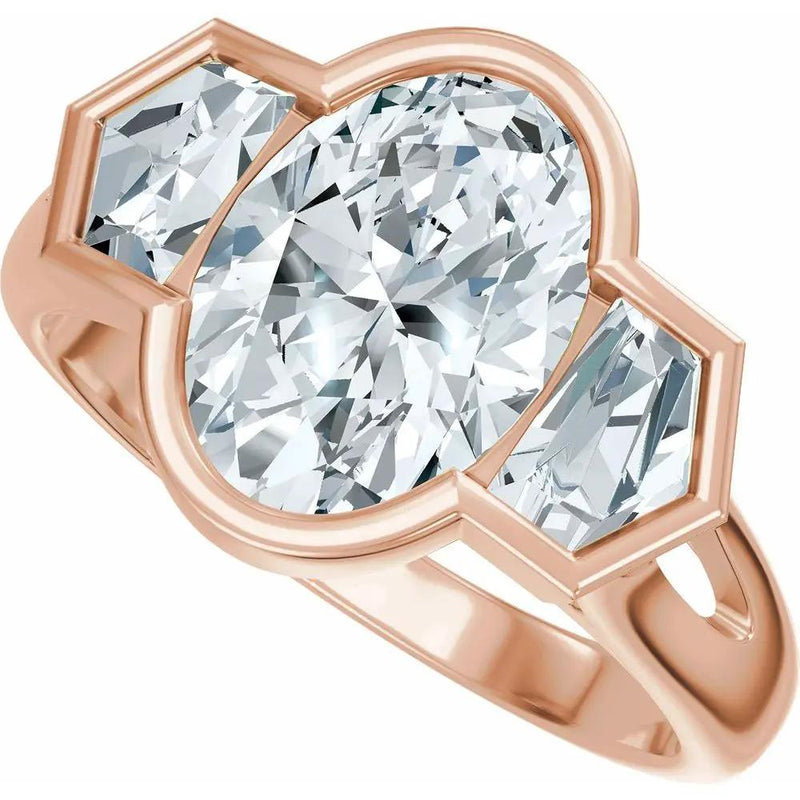 Soleil de Mont-Blanc, Oval Diamond Round Engagement Ring