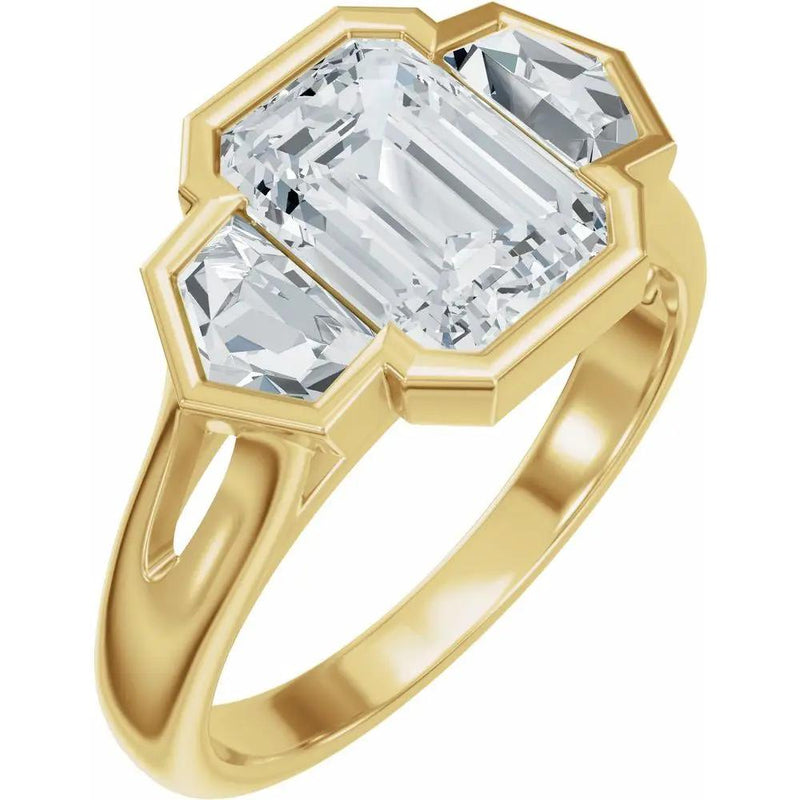Soleil de Mont-Blanc, Emerald Diamond Engagement Ring