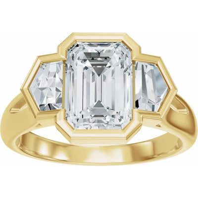Soleil de Mont-Blanc, Emerald Diamond Engagement Ring