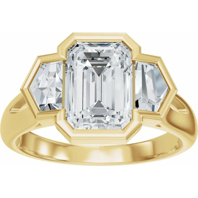 Soleil de Mont-Blanc, Emerald Diamond Engagement Ring