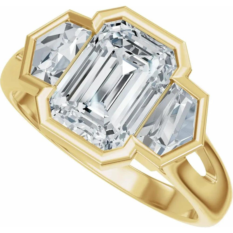 Soleil de Mont-Blanc, Emerald Diamond Engagement Ring
