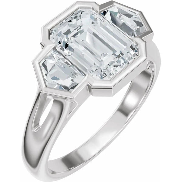 Soleil de Mont-Blanc, Emerald Diamond Engagement Ring