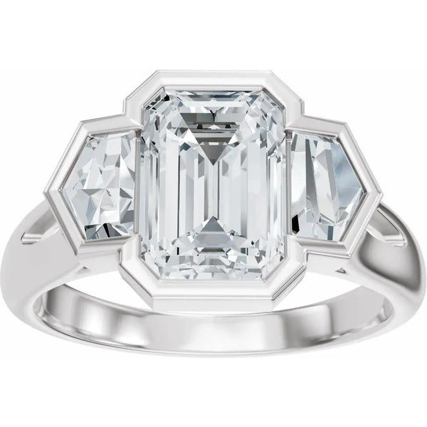 Soleil de Mont-Blanc, Emerald Diamond Engagement Ring