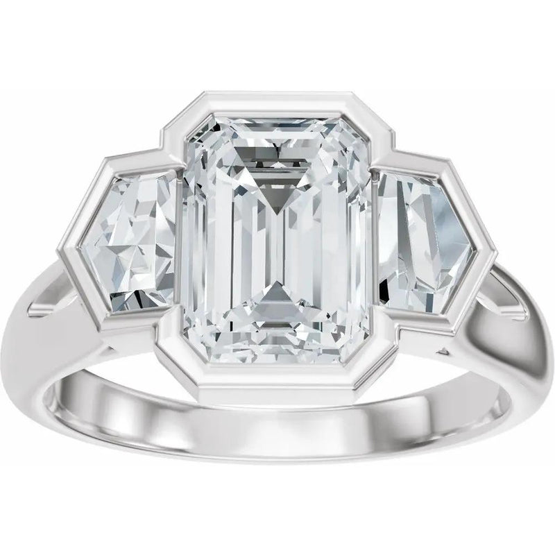 Soleil de Mont-Blanc, Emerald Diamond Engagement Ring