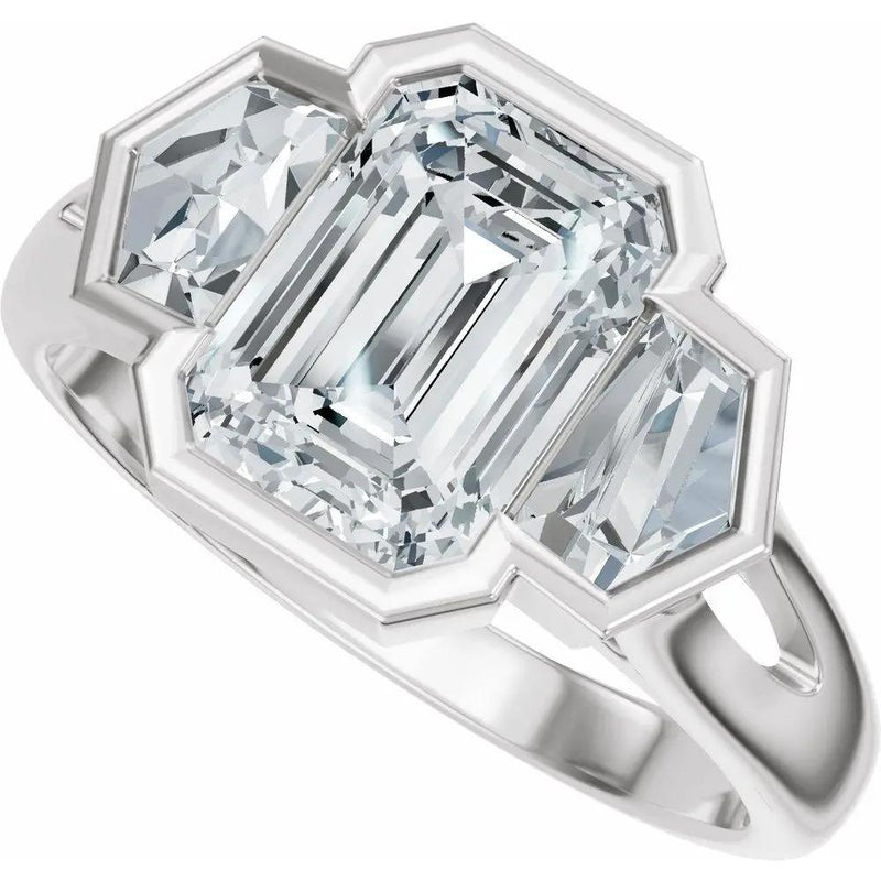 Soleil de Mont-Blanc, Emerald Diamond Engagement Ring