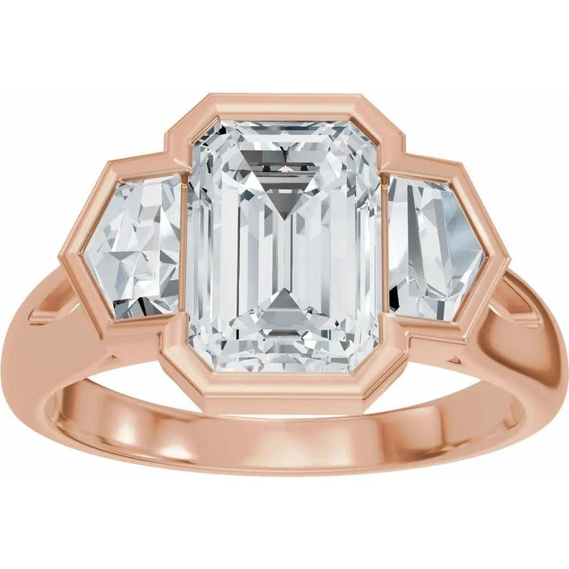 Soleil de Mont-Blanc, Emerald Diamond Engagement Ring
