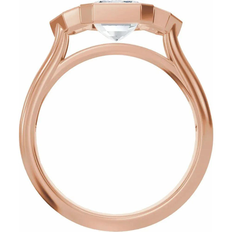 Soleil de Mont-Blanc, Emerald Diamond Engagement Ring