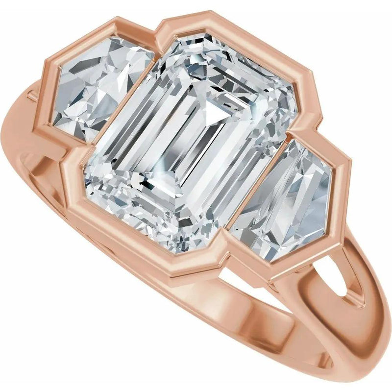 Soleil de Mont-Blanc, Emerald Diamond Engagement Ring